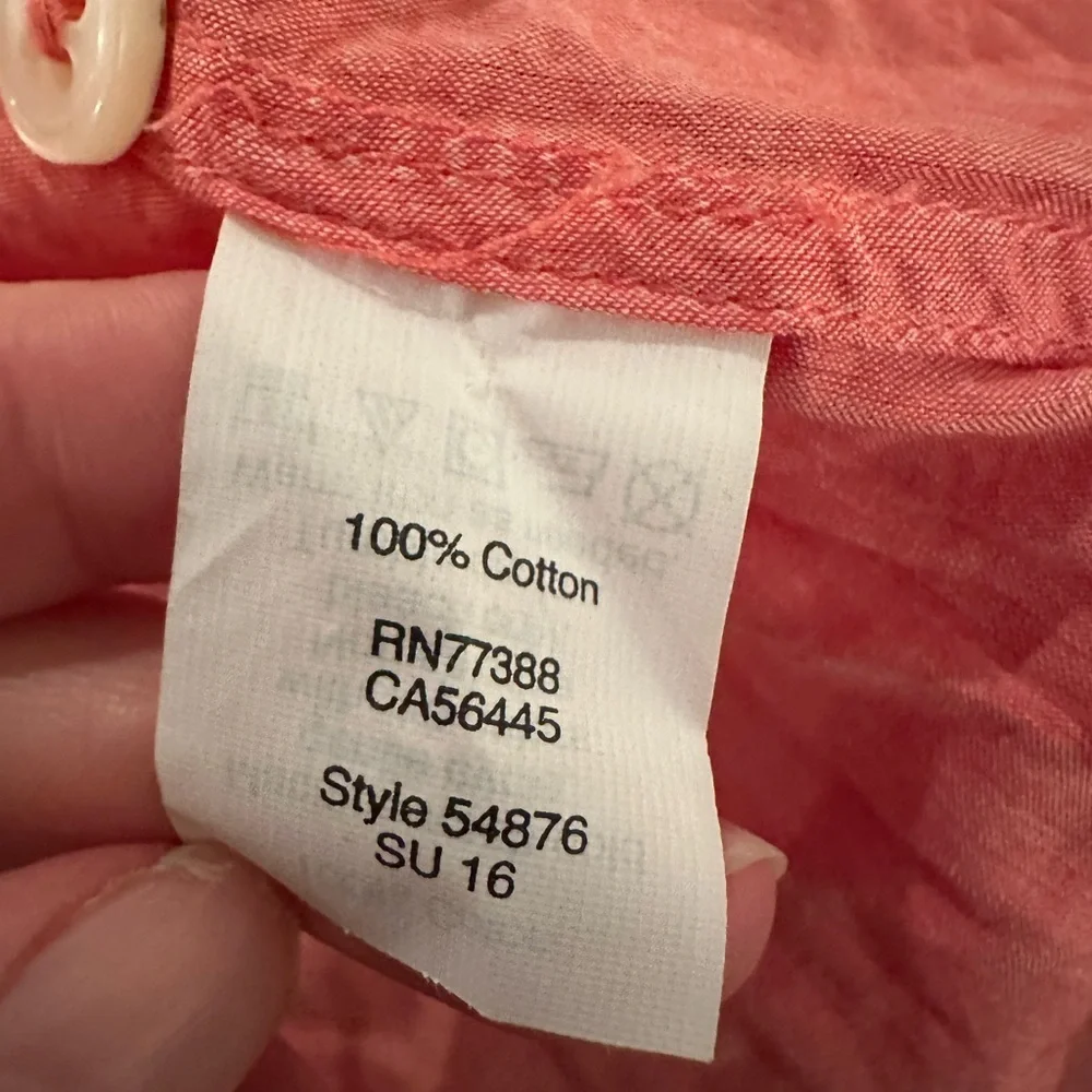 J. Crew 100% cotton lightweight salmon button down